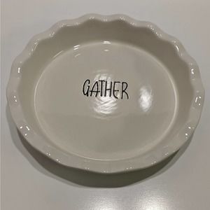 Blue Harbor White Gather Pie Plate, Round 10" Ceramic (Original Box)